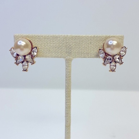 Nolan Miller Glamour Collection Faux Pearl & Amethyst Dangle Drop Earrings - Picture 4 of 8
